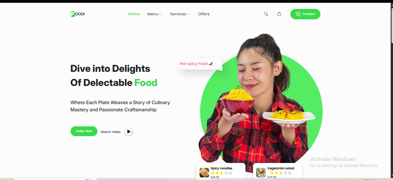 Foodi Restaurant Website