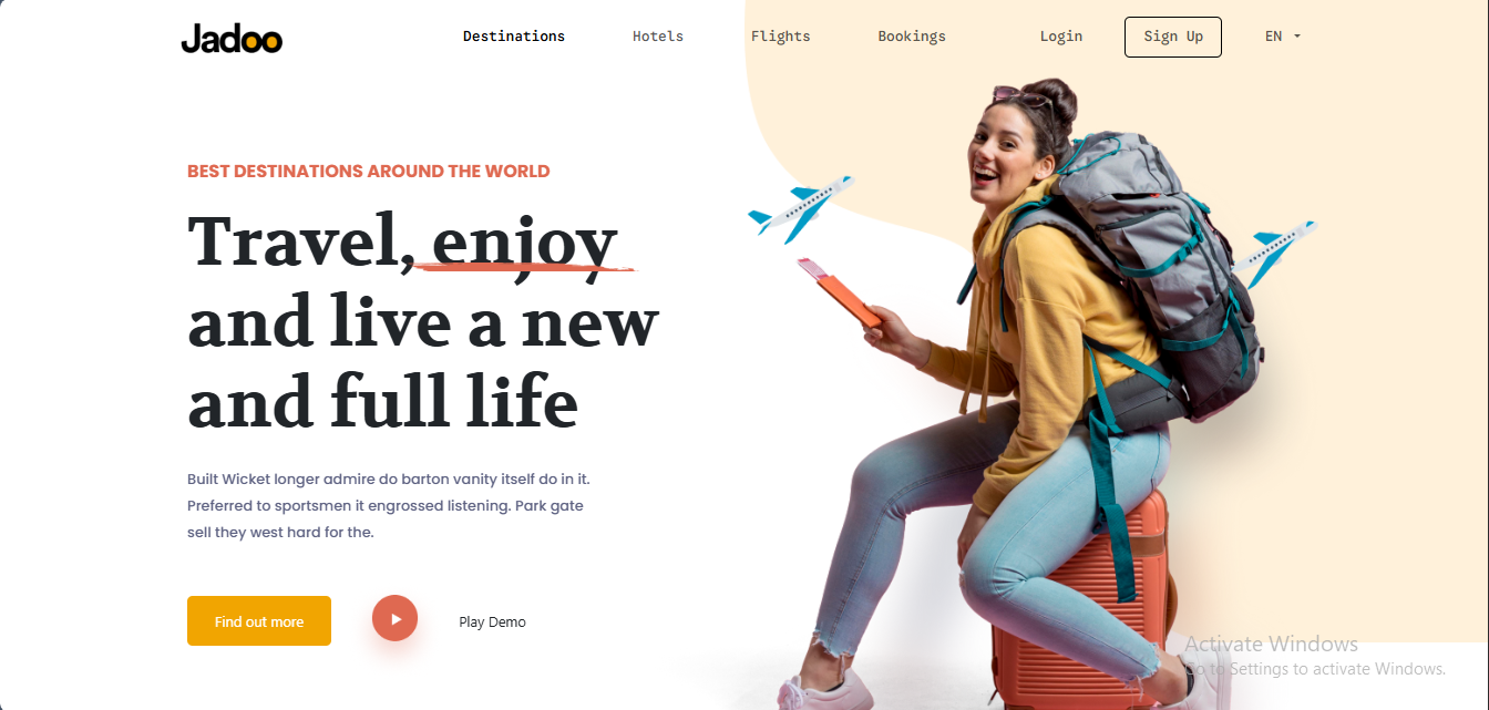 Jadoo Travel Agency Website Design