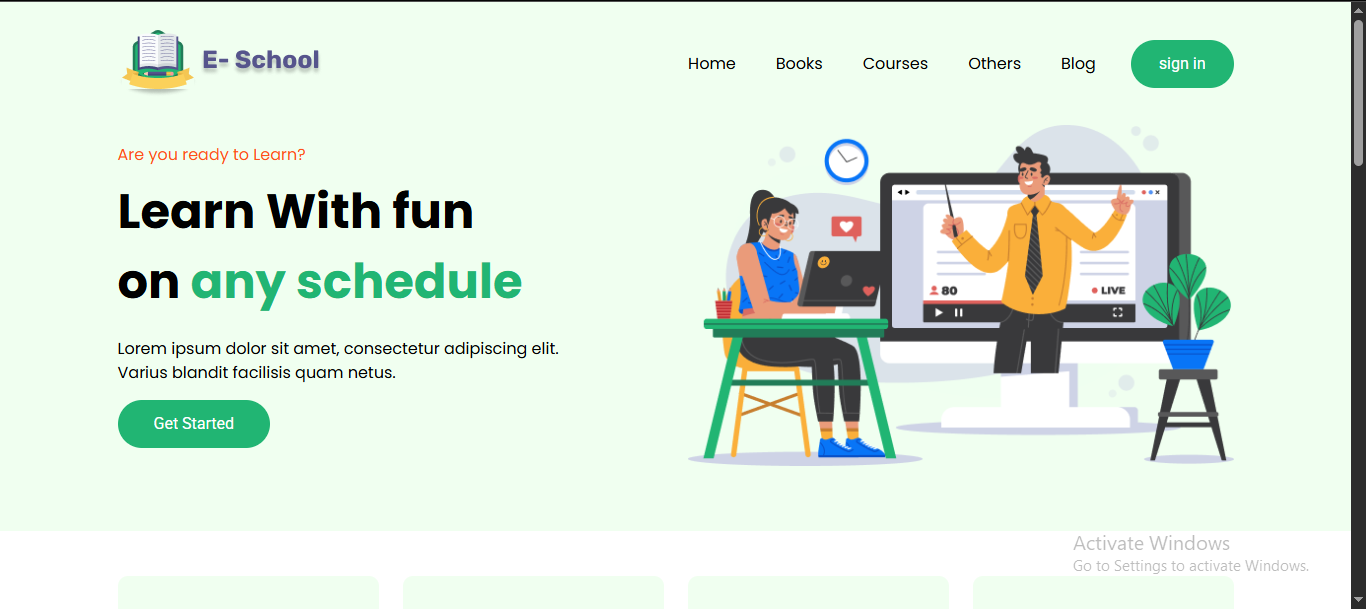 E-School Landing Page